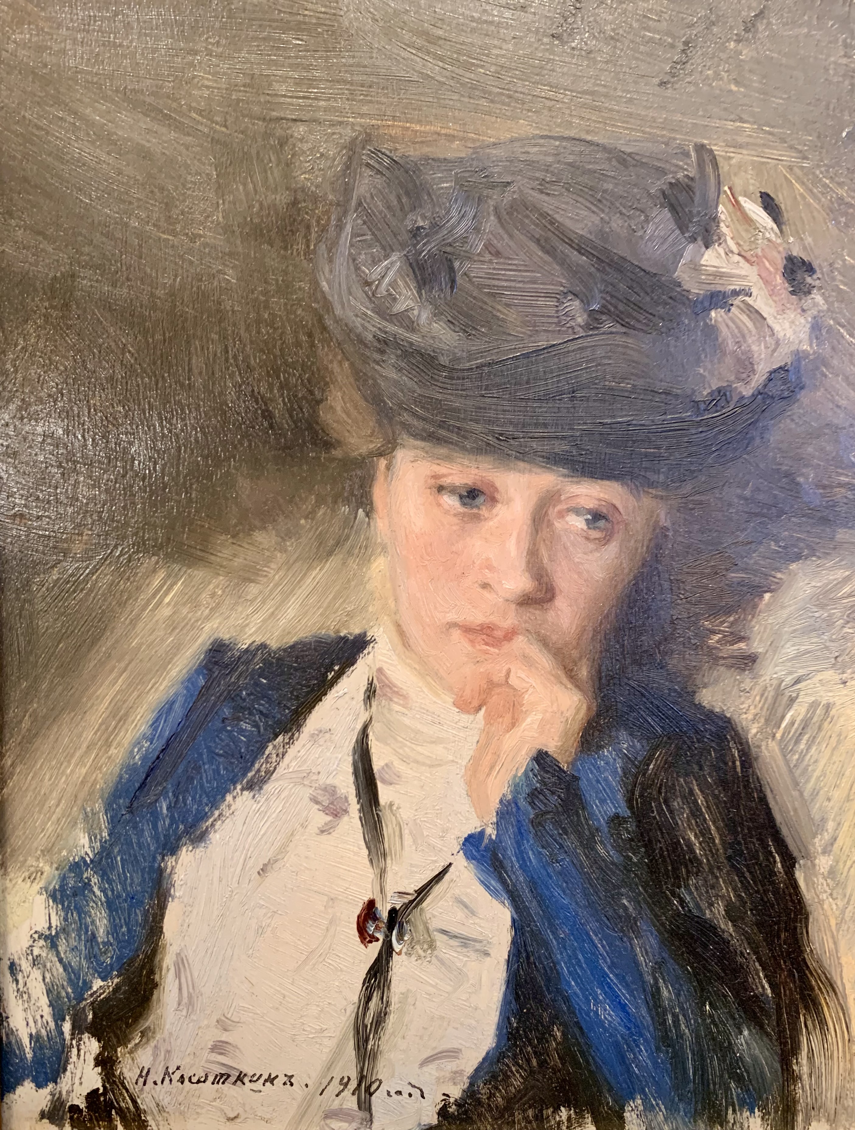 Касаткин Н.А., Портрет дамы в синем, 1910 г.